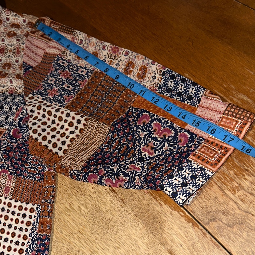 Rose & Olive Patchwork Button-Up Shirt Lightweight - image 7